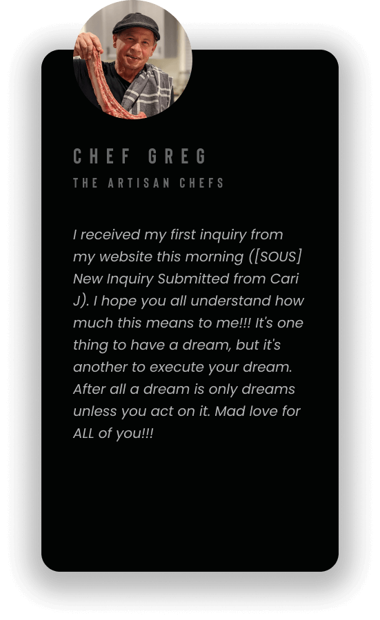 Client Testimonial for Chef Greg
